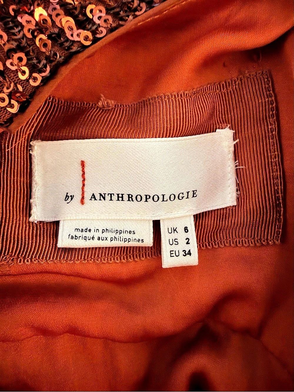 Anthropologie Sequin Puff Sleeve top Size 2 - Picture 3 of 4